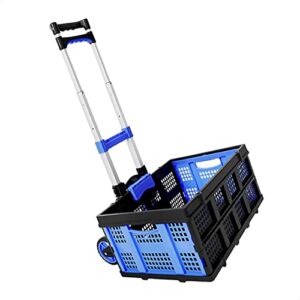 BYKCO Fold Cart, Multi Use Functional Collapsible Carts with Shopping Basket, Stackable Container,