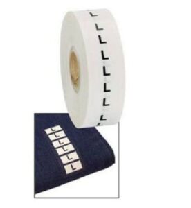 Wrap Around Clothing Size Labels 1” x 2 3/4” Adhesive Strips (S)