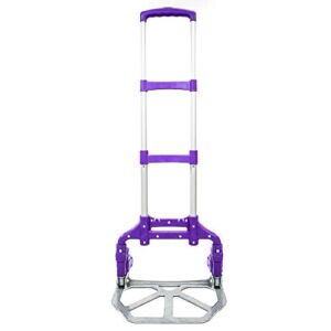 Purple Portable Aluminium Cart Folding Dolly Push Truck Hand Collapsible Trolley Luggage Foldable 165.35 lbs Load US Delivery (Purple)