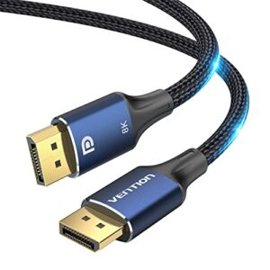 VENTION 8K DisplayPort Cable 1.4 6.6FT Display Port Cable 144z Ultra High Speed 32.4Gbps Gold-Plated Braided DP Cable – 8K@60Hz 4K@144Hz 2K@165Hz HDR Monitor Cable for Laptop PC TV Gaming Monitor