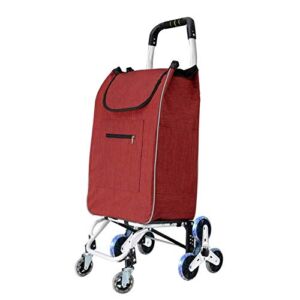YGCBL Multifunction Portable Hand Trucks,Trolleyshopping Trolley Aluminum Alloy Climb Building Foldable Oxford Cloth Crystal Wheel, The Maximum Load is 60 Kg, 3 Colors,Red