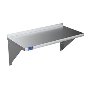 AmGood 14″ x 60″ Stainless Steel Wall Shelf | Appliance & Equipment Metal Shelving | Kitchen, Restaurant, Garage, Laundry, Utility Room | Heavy Duty | Squared Edge | NSF Certified