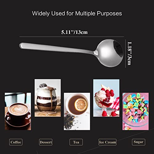 Espresso Spoons Set of 6,Mini Coffee Spoon 5.1 inch 18/10 Stainless Steel, Silver Demitasse Spoons set for Rest Coffee,Sugar,Tea,Ice Cream Spoons | The Storepaperoomates Retail Market - Fast Affordable Shopping