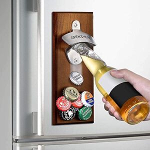 Gifts for Men Dad, Wall Mounted Magnetic Beer Bottle Opener, Cool Christmas Day Gift Stocking Stuffers, Anniversary Birthday Gift for Him Husband Grandpa Cool Stuff Gadgets Man Cave