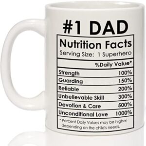 Dad Mug Christmas Gifts for Dad Coffee Mug from Daughter Son – Happy Fathers Day Mugs, Best Dad Gifts #1 Dad Nutrition Facts Mug, Dad Birthday Gifts from Daughter Son