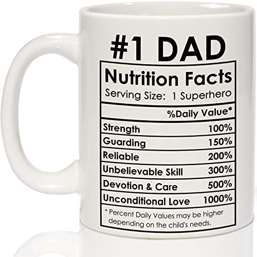 Dad Mug Christmas Gifts for Dad Coffee Mug from Daughter Son – Happy Fathers Day Mugs, Best Dad Gifts #1 Dad Nutrition Facts Mug, Dad Birthday Gifts from Daughter Son | The Storepaperoomates Retail Market - Fast Affordable Shopping