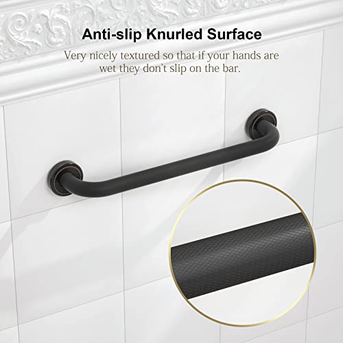 2 Pack 16 Inch Anti Slip Antique Bronze Shower Grab Bar, iMomwee Oil Rubbed Black SUS304 Stainless Steel Bathroom Grab Bar Handle, Safety Shower Balance Bar, Elderly Senior Assist Hand Rail Support | The Storepaperoomates Retail Market - Fast Affordable Shopping