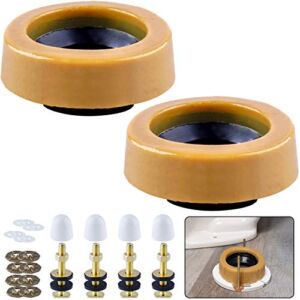 Extra Thick Wax Ring Toilet,with Flange and Bolts for Reinstallation of the Toilet, Fits 3-inch or 4-inch Waste Lines(2 PCS)