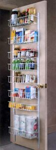 Jumbl 18″ Wide Adjustable Door/Wall Mount Hanging Spice Storage Rack