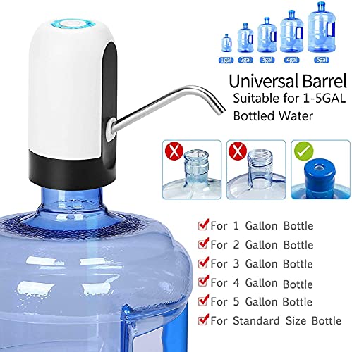 Water Bottle Pump 5 Gallon,USB Charging Automatic Water Dispenser,Portable Electric Drinking Water Pump with Rechargeable Batteries,for Home Kitchen Office Camping(Black) | The Storepaperoomates Retail Market - Fast Affordable Shopping