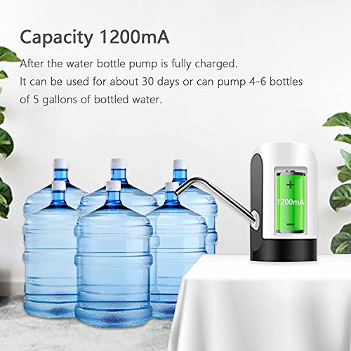 Water Bottle Pump 5 Gallon,USB Charging Automatic Water Dispenser,Portable Electric Drinking Water Pump with Rechargeable Batteries,for Home Kitchen Office Camping(Black) | The Storepaperoomates Retail Market - Fast Affordable Shopping