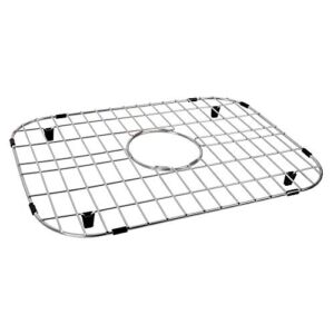 LQS Kitchen Sink Grid and Sink Bottom Grid, Sink Protector for Kitchen Sink Stainless Steel 19 1/16″ x 13 3/4″ with Center Drain Hole for Single Sink Bowl