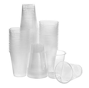 TashiBox 12 oz clear plastic cups – Disposable cold drink party cups (200)
