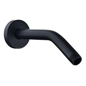 123815BL Replacement For Moen 8 Inches Anti-leakage Ceiling Wall Mounted Bend Accessories-Basic Shower Arm and Flanged,Made of Solid Brass,Matte Black