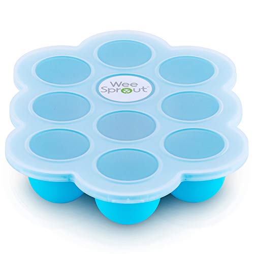 WeeSprout Silicone Baby Food Freezer Tray with Clip-on Lid by WeeSprout – Perfect Storage Container for Homemade Baby Food, Vegetable & Fruit Purees, and Breast Milk | The Storepaperoomates Retail Market - Fast Affordable Shopping