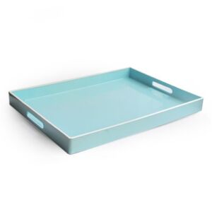 American Atelier Carry 14 x 19 inches Rectangular Tray with Handle, 14 x 19 inch, Teal