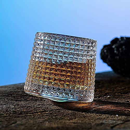 LOVWISH Spinning Old Fashioned Whiskey Glasses, set of 2 rocks glasses – bar glasses for drinking bourbon, scotch, cocktails, cognac, tequila, irish, brandy | The Storepaperoomates Retail Market - Fast Affordable Shopping