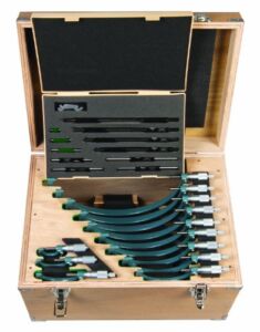 Mitutoyo 103-908-40 Outside Micrometer Set with Standards, 0-12″ Range, 0.0001″ Resolution, 12 Pieces