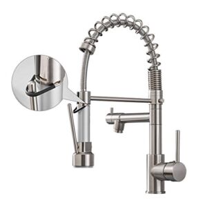 AIMADI Kitchen Faucet with Pull Down Sprayer,Commercial Single Handle High Arc Stainless Steel Brushed Nickel Kitchen Sink Faucet