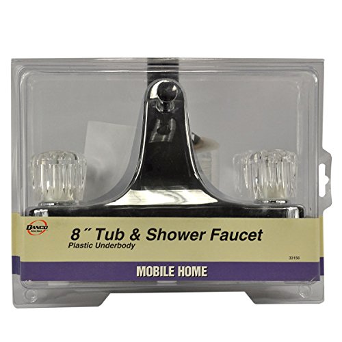 DANCO Mobile Home RV Tub Shower Center-Set Faucet, 8 inch, 2-Handle, Chrome with Clear Acrylic Handles (33156X) | The Storepaperoomates Retail Market - Fast Affordable Shopping