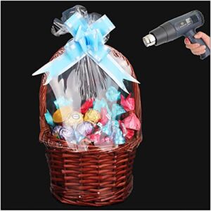 AOUKAR Shrink Wrap Bags for Gift Baskets 36Pcs 14×18 Inches Chear PVC Heat Shrink Bags Cellophane Wrap for Packaging Large Bags