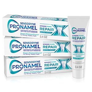 Sensodyne Pronamel Intensive Enamel Repair Toothpaste for Sensitive Teeth, to Reharden and Strengthen Enamel, Extra Fresh – 3.4 Ounces (Pack of 3)
