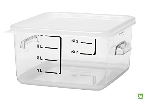 Rubbermaid Commercial Products-FG630400 Plastic Space Saving Square Food Storage Container For Kitchen/Sous Vide/Food Prep, 4 Quart, Clear, LID SOLD SEPARATELY | The Storepaperoomates Retail Market - Fast Affordable Shopping