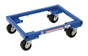 Vestil ATD-1622-4 Steel Adjustable Tote Dolly with 4″ Casters, 2000 lbs Capacity, Maximum Usable 34″ Length x 24″ Width