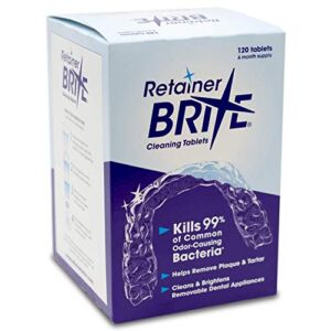 Retainer Brite Tablets for Cleaner Retainers and Dental Appliances – 120 Count