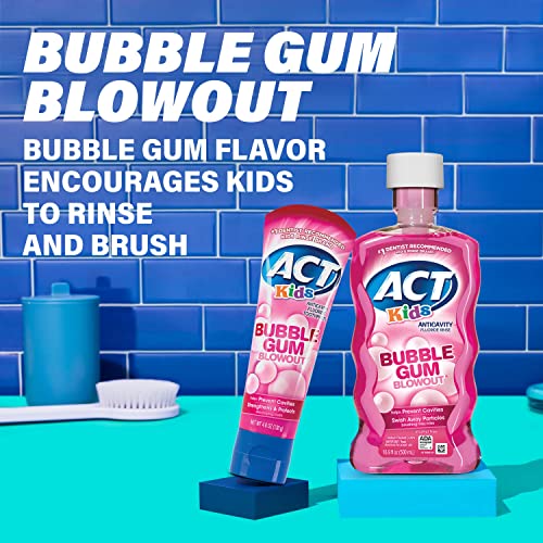 ACT Kids Anticavity Fluoride Rinse Bubble Gum Blowout 16.9 fl. oz. Accurate Dosing Cup, Alcohol Free | The Storepaperoomates Retail Market - Fast Affordable Shopping