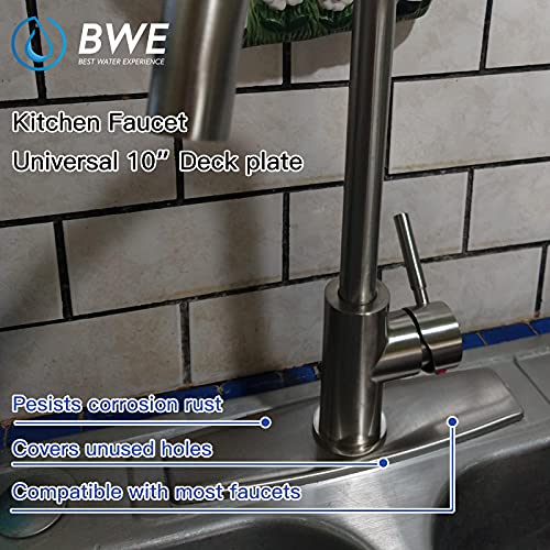 BWE Sink Hole Cover Deck Plate Matching Kitchen Sink Faucet Single Hole or Bathroom Faucet 1-3 Hole Brushed Nickel 10 Inch Escutcheon Stainless Steel Faucet Plate Basin Vanity Sink | The Storepaperoomates Retail Market - Fast Affordable Shopping