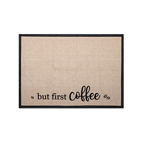 TUNGURIS Coffee Bar Mat, Burlap Coffee Placemat, Coffee Bar Decor, Coffee Bar Accessories, Farmhouse Coffee Station Decoration, Funny Coffee Lovers Gift, Size of 20″ x 14″, But First Coffee | The Storepaperoomates Retail Market - Fast Affordable Shopping