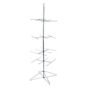 SSWBasics 4-Tier Chrome Wire Spinner Rack (4 Tiers – Space 12” Apart) – Rotating Jewelry Display Organizer – Floor Spinner Rack – Perfect for Food Items and Fashion Accessories