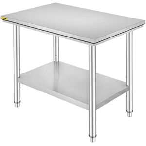 Mophorn Stainless Steel Work Table 24 x 36 x 32 Inch Commercial Kitchen Prep & Work Table Heavy Duty Prep Worktable Metal Work Table with Adjustable Feet for Restaurant, Home and Hotel