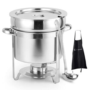 11 Qt Soup Chafer Station With Water Pan Contemporary Marmite, Includes Fuel Holder