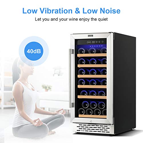 Colzer Classic 15 Inch Wine Cooler Refrigerators, 30 Bottle Fast Cooling Low Noise and No Fog Wine Fridge with Professional Compressor Stainless Steel, Digital Temperature Control Screen Built-in or Freestanding | The Storepaperoomates Retail Market - Fast Affordable Shopping