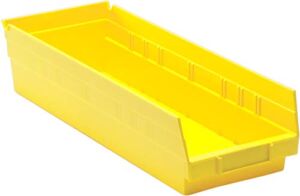 QUANTUM STORAGE SYSTEMS K-QSB104YL-10 10-Pack Plastic Shelf Bin Storage Containers, 17-7/8″ x 6-5/8″ x 4″, Yellow