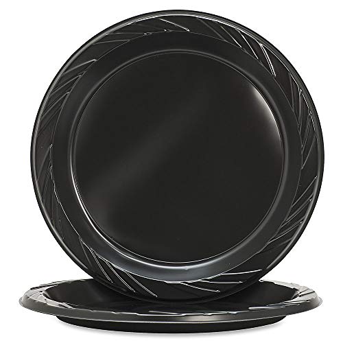 Genuine Joe Round Plastic Black Plates, 9″ (Pack of 125) | The Storepaperoomates Retail Market - Fast Affordable Shopping
