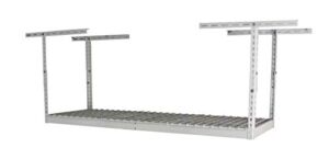 SafeRacks – 2×6 Overhead Garage Storage Rack – Height Adjustable Steel Overhead Storage Rack – 300 Pound Weight Capacity (White, 12″-21″)