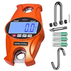 𝗣𝗥𝗢𝗙𝗘𝗦𝗦𝗜𝗢𝗡𝗔𝗟 Digital Hanging Scale 660 LB 300 KG Cast Aluminum Case – Heavy Duty Waterproof Fish Scale – Portable Crane Scale for Luggage Weight Suitcase Hunting Farm Bow Fishing Scale