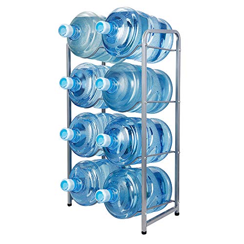KAX 5-Gallon Water Bottle Holder 8 Trays Water Jug Rack 4-Tier Water Bottle Rack Reinforced Steel Rack for Water Storage Water Bottle Storage Rack for 8 Bottles, Silver | The Storepaperoomates Retail Market - Fast Affordable Shopping