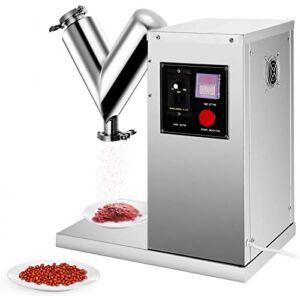 BestEquip VH-2, 0.79 Gallon Mixer, Adjustable Mixing Speed V Type Powder Blending Machine, for Tea Herbs Rice Beans, 25.2 x 22.1 x 15.4 inches, Silver