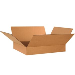 Ship Now Supply SN24204 Flat Corrugated Boxes, 24″L x 20″W x 4″H, Kraft (Pack of 20)