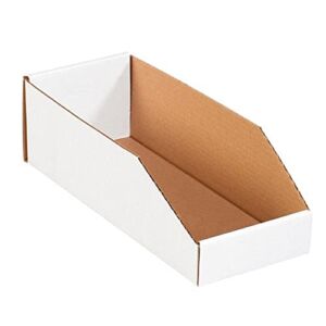 Ship Now Supply SNBINMT615 Open Top Bin Boxes, 4.5″ Height x 15″ Length x 6″ Width, White (Pack of 50)