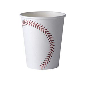 Baseball Themed 9 oz Disposable Paper Cups – (50 Pack) – Birthday Party Supplies Ideal for Game Day, Tailgate Parties and Family Dinner