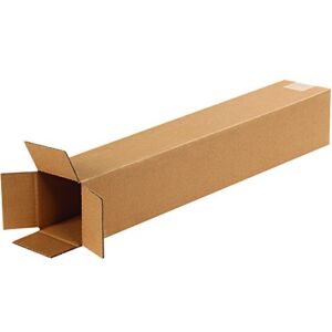 Partners Brand P4424100PK Tall Corrugated Boxes, 4″ L x 4″ W x 24″ H, Kraft (Pack of 100)