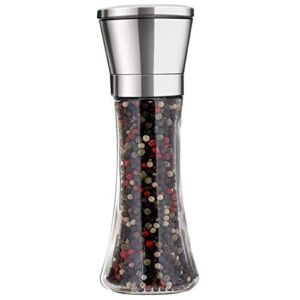 bonris Professional Stainless Steel Salt and Pepper Grinder with Adjustable Coarseness with Five Grinding Level Pepper Mill Grinders Shakers .（Single Package）