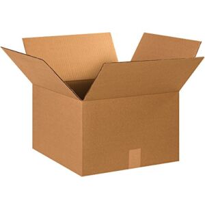 BOX USA B151510 Corrugated Boxes, 15″L x 15″W x 10″H, Kraft (Pack of 20)