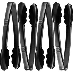 Plastic Tongs for Serving (Pack of 12) 9 Inch – Heavy-Duty Hard Plastic Reusable or Disposable Serving Tongs for Catering, Dinner Parties, Banquets, Buffets, Events, Weddings and Everyday Use, Black