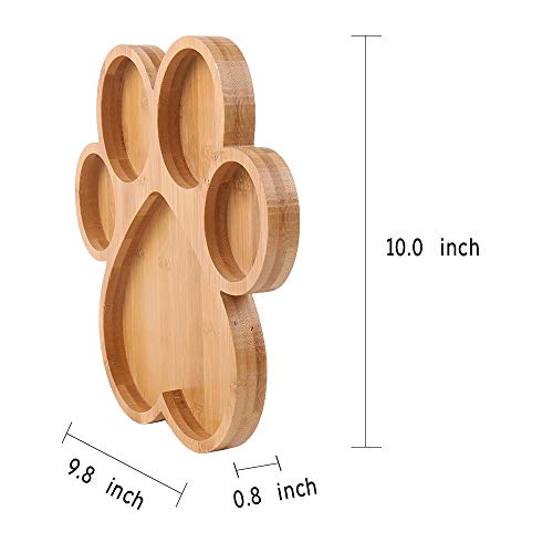 Paw Shaped Serving Tray with 5 Grooves 10 inch Wooden Cutting Board Claw Candy Dish Bowl (Paw) | The Storepaperoomates Retail Market - Fast Affordable Shopping